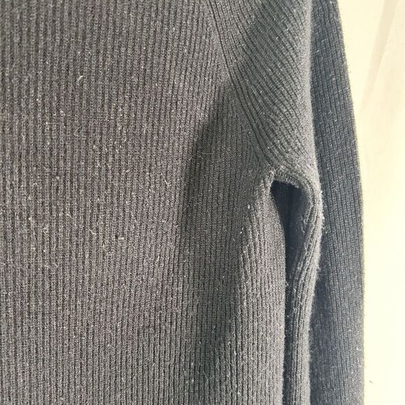 Banana Republic Wool Cashmere Blend Sweater Women Small Black Ribbed Bell Sleeve - Picture 4 of 10